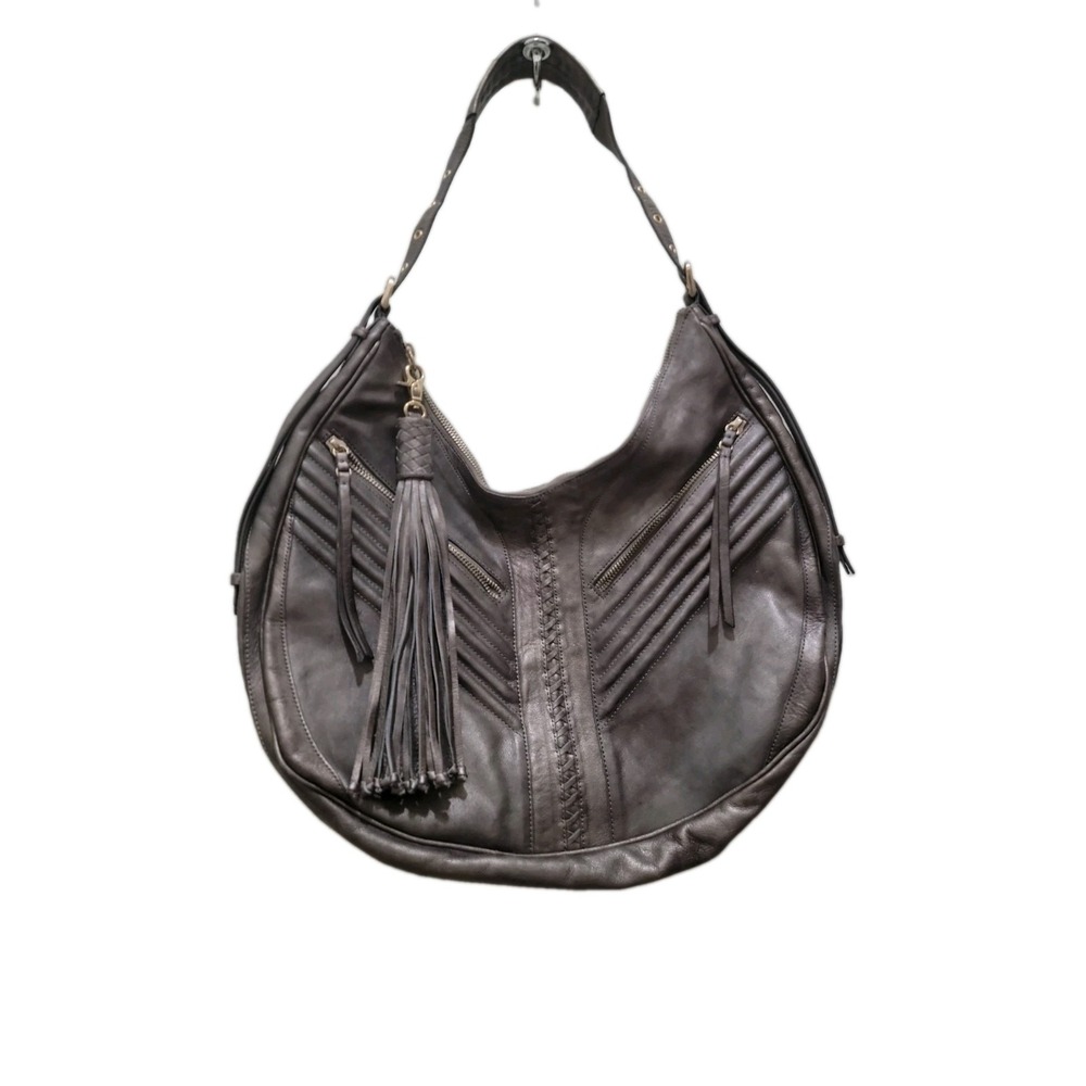 90's Y2K Junior Drake Large Leather Hobo Bag & Fringe Tassel Boho Chic